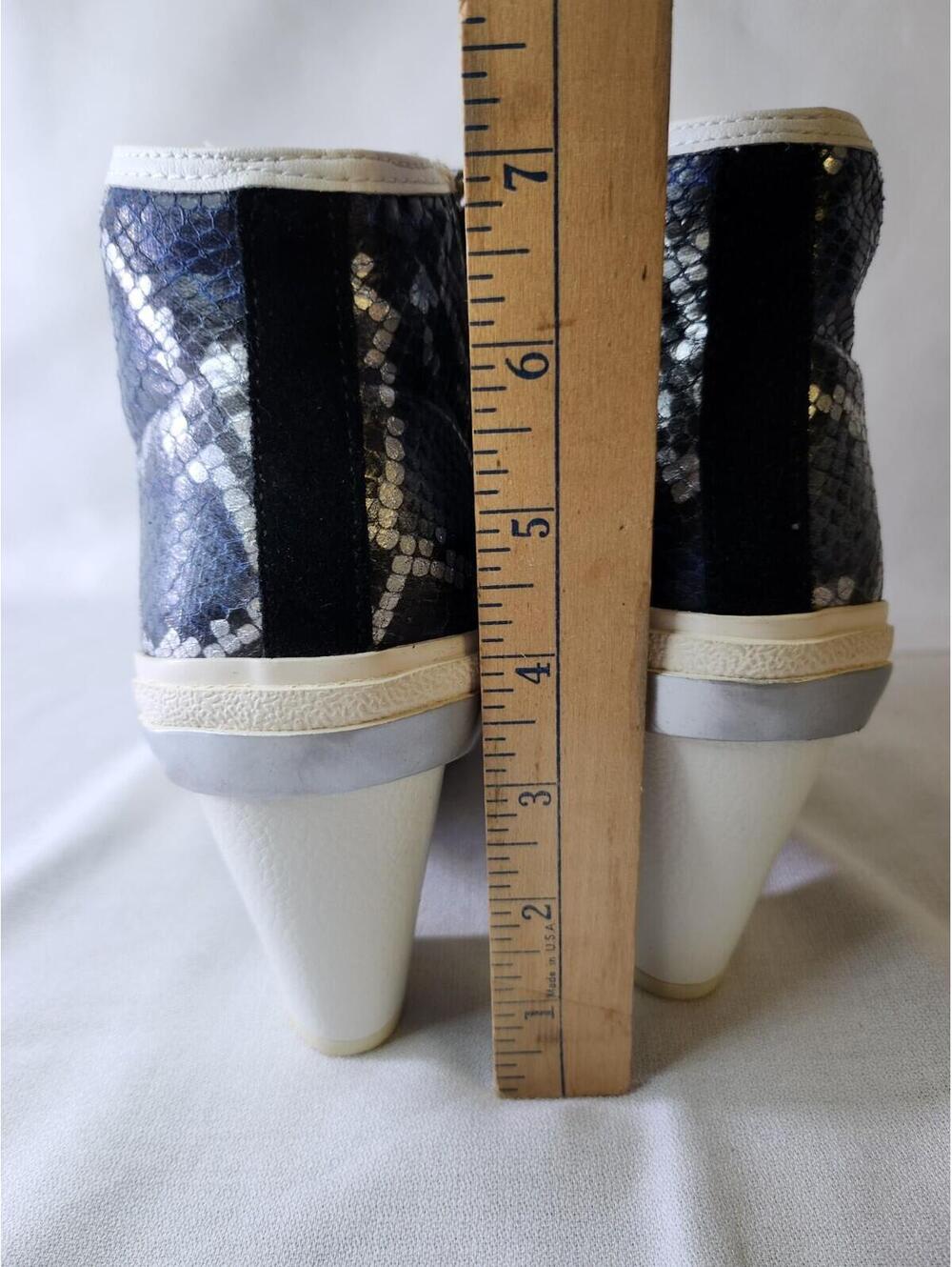 Giuseppe Zanotti Black White Snake Print Star Ankle Bootie Leather 8.5 - Picture 9 of 10